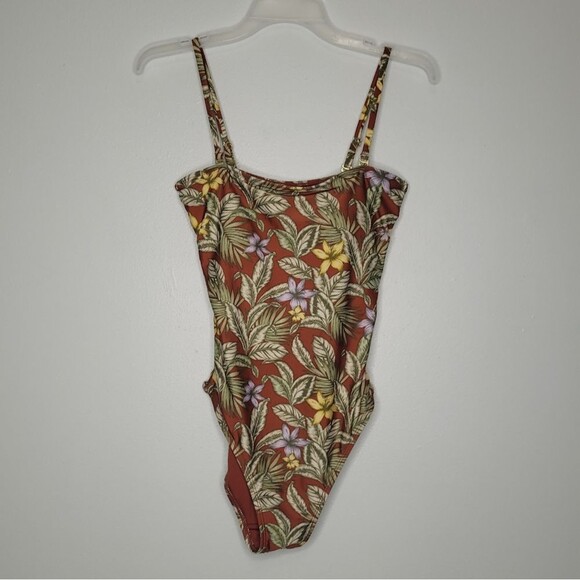 Aero all over print floral side cutout lattice removable straps one piece medium - Picture 1 of 8